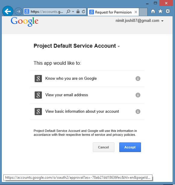 Authenticating App in Google